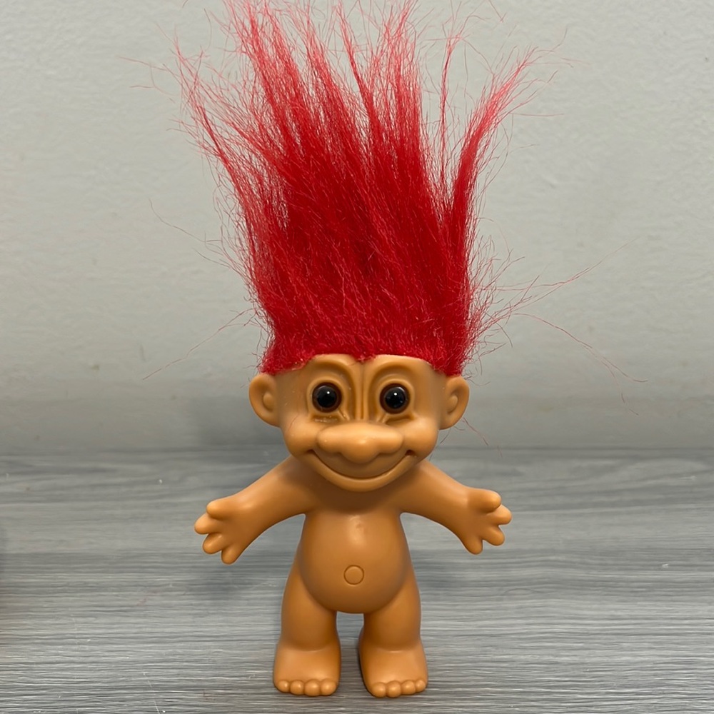 Vintage Russ Troll with Red Hair, EUC